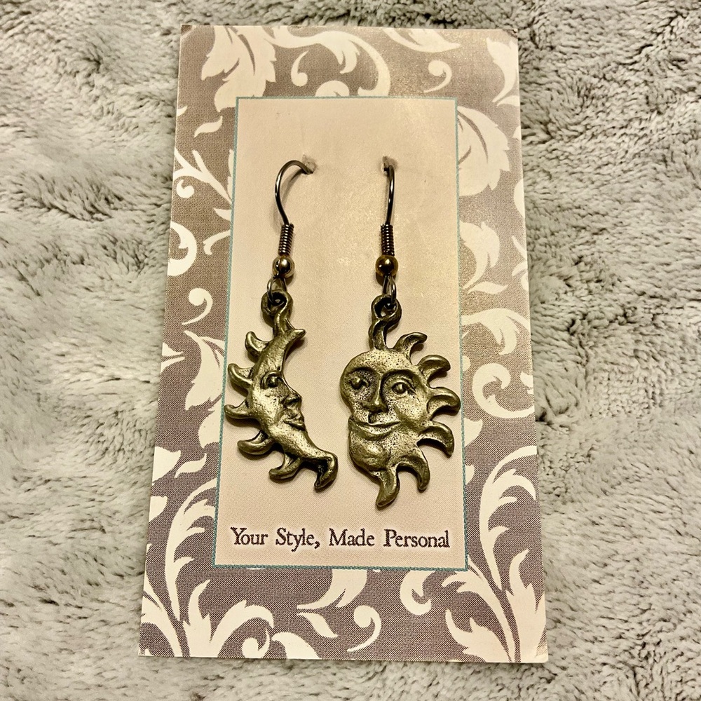 Sun and Moon Dangle Earrings